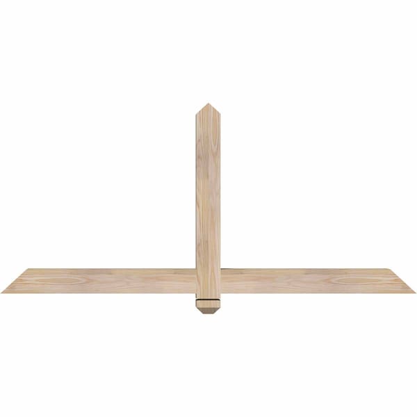 Ekena Millwork Eugene Smooth Timber Gable Bracket, Douglas Fir, 60"W x 27"H x 3 1/2"D x 3 1/2"F, 11/12 Pitch GBW060X27X0404EUG00SDF - main